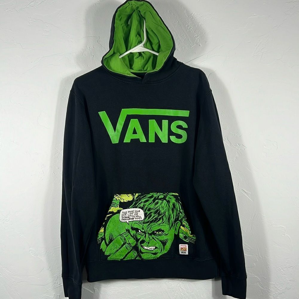 🔥 VANS x HULK MARVEL Pullover Hoodie Sweatshirt Skateboard Sz SMALL - EXCELLENT